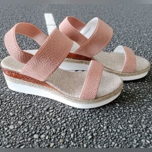 Stylish Pink Wedge Sandals Size 36